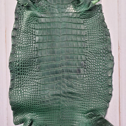 ワニ革  半艶マット  ダークキプロス No.C008352 4枚目の画像