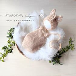 白♪馬帽子&ニューボーンフォト撮影衣装 午年 ウマボンネット 月齢