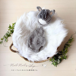 手編み風かごセット【ねこ】♪ニューボーンフォト撮影衣装　小道具　ベビーフォト 手編み風かごセット【ねこ】♪ニューボーンフォト撮影衣装