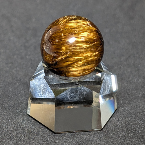 キャッツアイルチルスフィア 20ミリ クリスタル台座付 針水晶 キラキラオーラ キャッツアイルチルスフィア 20ミリ クリスタル台座付 タイガーアイ