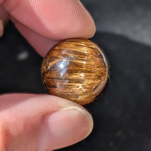 キャッツアイルチルスフィア 20ミリ クリスタル台座付 タイガーアイ