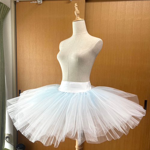 レッスンボン ぼかしブルー スカート丈指定可能 M.Lサイズ バレエ 発表