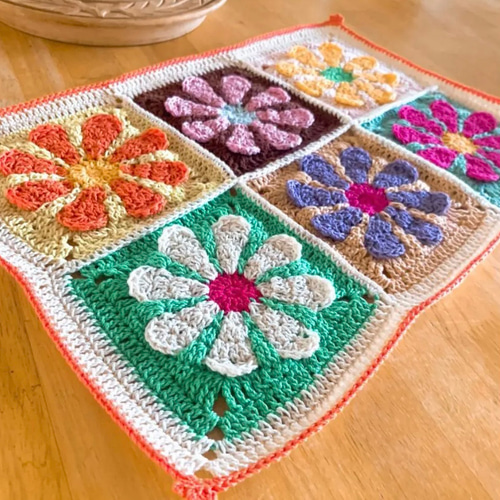 デイジーモチーフ編みカバー その他インテリア雑貨 どりぃ 通販