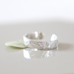Leaf vein OPEN RING (free size)  / SV925 ≪送料無料≫ 葉っぱ 2枚目の画像
