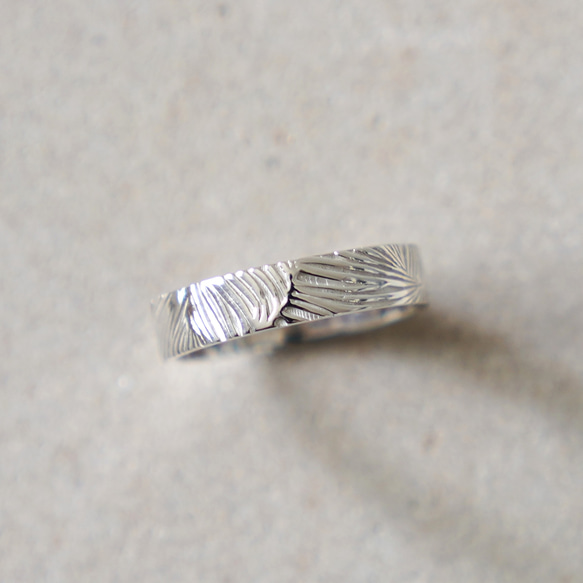 Leaf vein OPEN RING (free size)  / SV925 ≪送料無料≫ 葉っぱ 6枚目の画像