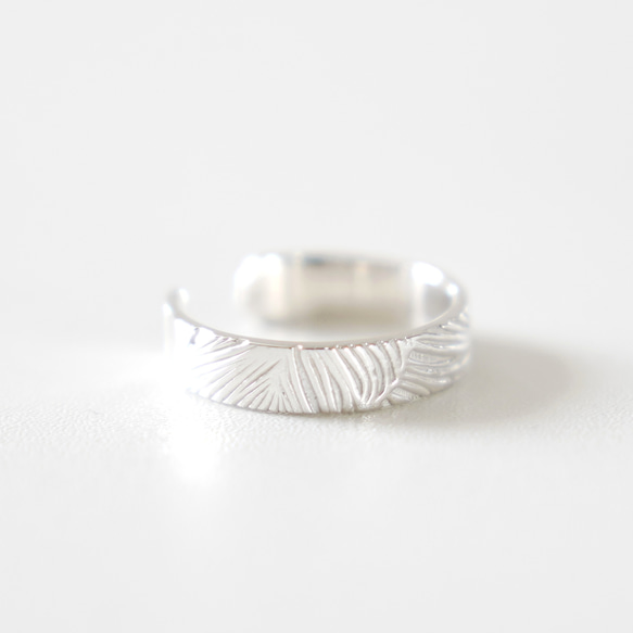 Leaf vein OPEN RING (free size)  / SV925 ≪送料無料≫ 葉っぱ 10枚目の画像