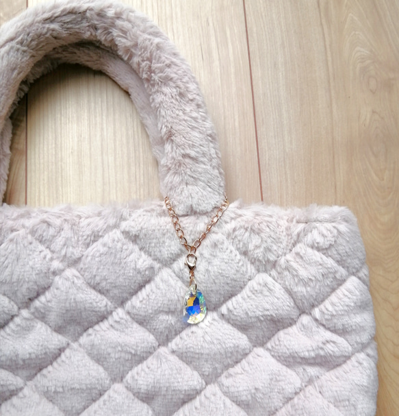 大人気【きらめく宝石雨の雫アンブレラマーカー】【キーホルダーに変更可能】　キラキラ　オーロラ　ガラス　雨　しずく　雫 13枚目の画像