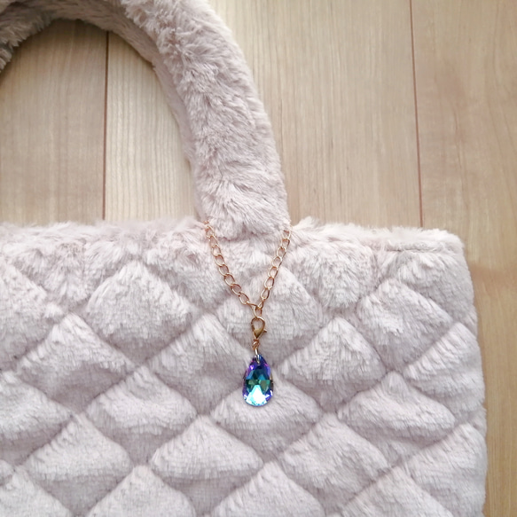 大人気【きらめく宝石雨の雫アンブレラマーカー】【キーホルダーに変更可能】　キラキラ　オーロラ　ガラス　雨　しずく　雫 16枚目の画像