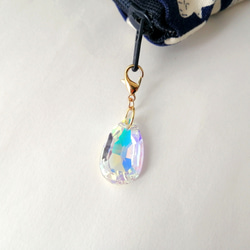 大人気【きらめく宝石雨の雫アンブレラマーカー】【キーホルダーに変更可能】　キラキラ　オーロラ　ガラス　雨　しずく　雫 8枚目の画像