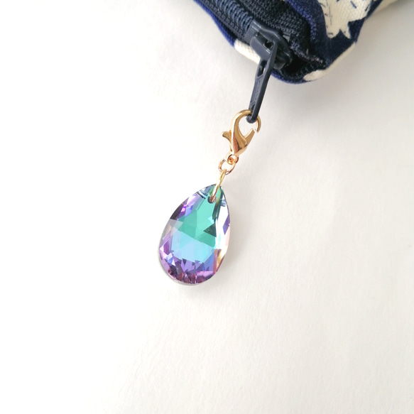 大人気【きらめく宝石雨の雫アンブレラマーカー】【キーホルダーに変更可能】　キラキラ　オーロラ　ガラス　雨　しずく　雫 9枚目の画像