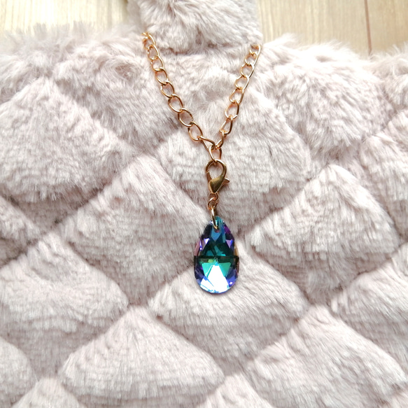 大人気【きらめく宝石雨の雫アンブレラマーカー】【キーホルダーに変更可能】　キラキラ　オーロラ　ガラス　雨　しずく　雫 15枚目の画像