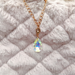 大人気【きらめく宝石雨の雫アンブレラマーカー】【キーホルダーに変更可能】　キラキラ　オーロラ　ガラス　雨　しずく　雫 12枚目の画像