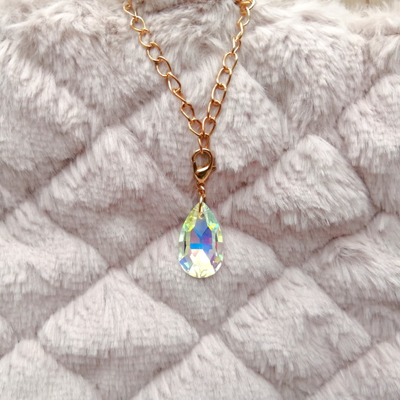 大人気【きらめく宝石雨の雫アンブレラマーカー】【キーホルダーに変更可能】　キラキラ　オーロラ　ガラス　雨　しずく　雫 12枚目の画像