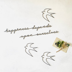 【スターターセット2025｜名言＆ツバメのワイヤーアート】幸せかどうかは自分次第 アリストテレス 1枚目の画像
