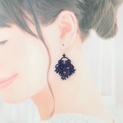 【スターターセット】タティングレースのピアス（イヤリング）２点セット 17枚目の画像