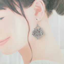 【スターターセット】タティングレースのピアス（イヤリング）２点セット 15枚目の画像