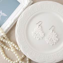 【スターターセット】タティングレースのピアス（イヤリング）２点セット 8枚目の画像