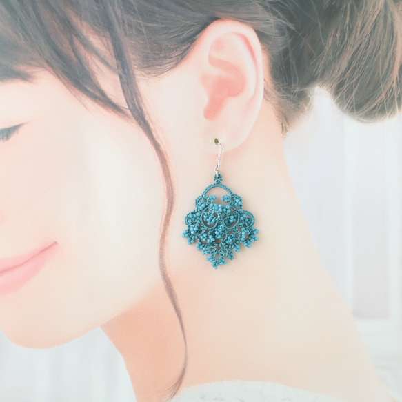 【スターターセット】タティングレースのピアス（イヤリング）２点セット 13枚目の画像