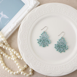 【スターターセット】タティングレースのピアス（イヤリング）２点セット 6枚目の画像