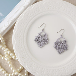 【スターターセット】タティングレースのピアス（イヤリング）２点セット 14枚目の画像