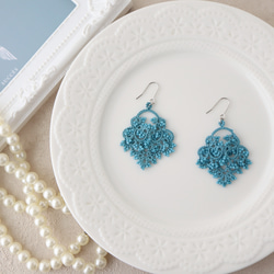 【スターターセット】タティングレースのピアス（イヤリング）２点セット 12枚目の画像