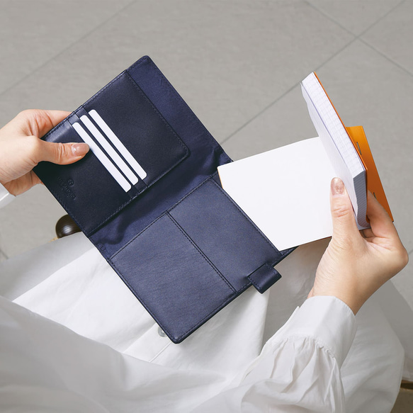 ロデイアカバー a6 サイズ No13 本革 プレミアムレザー ペンホルダー ポケット刺 収納可 メモ帳 RD2 14枚目の画像