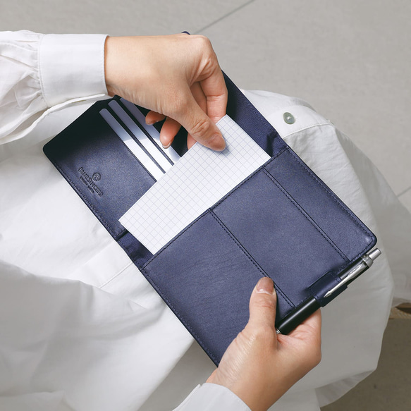 ロデイアカバー a6 サイズ No13 本革 プレミアムレザー ペンホルダー ポケット刺 収納可 メモ帳 RD2 16枚目の画像