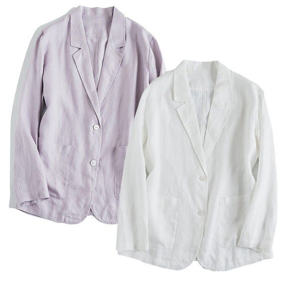 リネンジャケット　リネンスーツ　通勤ブレザージャケット　テーラード　5色　M-Lサイズ　L617 2枚目の画像