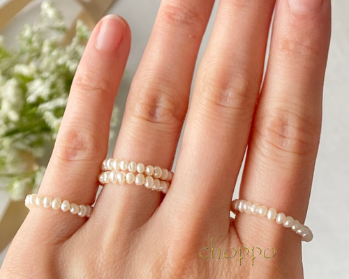 極小淡水パールのリング 14kgf 高品質 フリーサイズ 誕生石 ピンキー