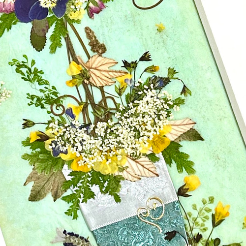 大人おしゃれなミニ薔薇トピアリー 押し花アート額 その他インテリア