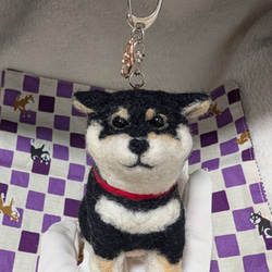 買い誠実 柴犬 羊毛 羊毛フェルト ハンドメイド 黒柴 キーホルダー 羊毛 羊毛フェルト