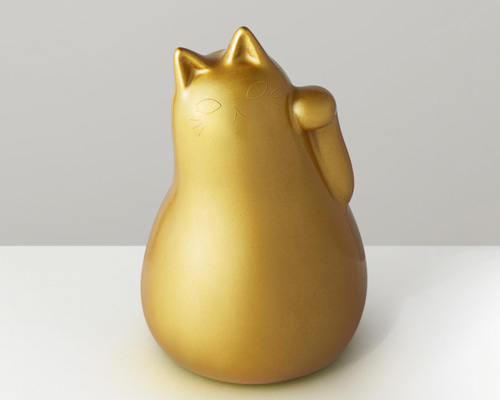 新作・受注生産》lucky cat 伝統工芸士による金粉仕様（磁器・招き猫