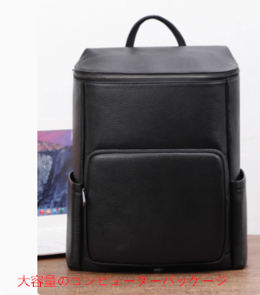 高級ヘッドレイヤーカウヒド大容量のメンズの本物の革のバックパックのためのコンピューターバックパック