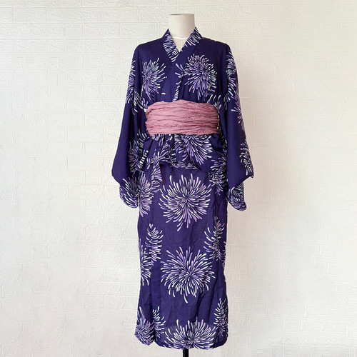 美品　セパレートタイプ　浴衣　帯セット　花火柄 50612294902W.jpg