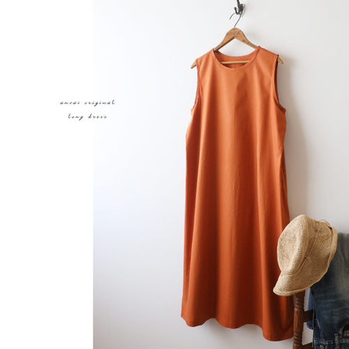 夏SALE 125cm ギマ擬麻コットン脇下タック入ロング