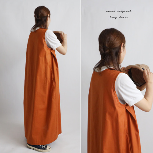 夏SALE 125cm ギマ擬麻コットン脇下タック入ロング