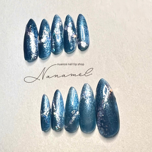 送料無料】ブルーブラック 星空 夜空 マグネット キラキラ ラメ 青 黒