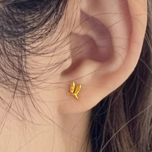24K（両耳）K24純金兎ピアス24Kうさぎ モチーフピアス ラビット