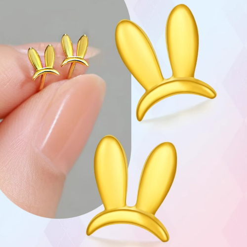 k10 ピアス うさぎモチーフ アクセサリー 24K（両耳）K24純金兎ピアス24Kうさぎ モチーフピアス ラビット