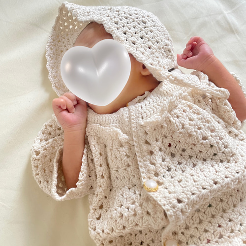 de / laceセレモニーロンパース（short） 半袖 ボンネットセット de / laceセレモニーロンパース（short） 半袖 ボンネットセット