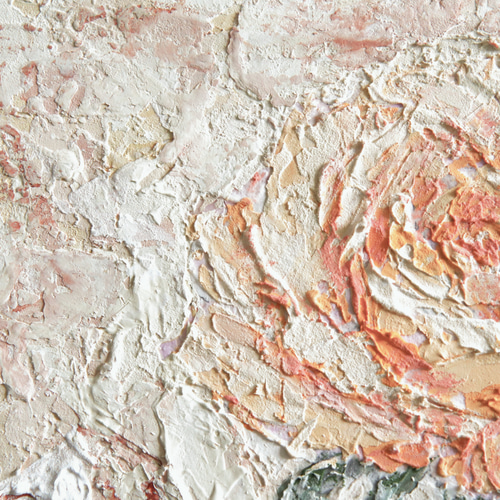 原画 バラ 強く、優しく 15㎝角 アクリル画 手描き 淡い橙色 幸せ