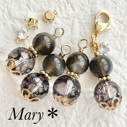 1814 グレームーンストーン×ブラッククラッククォーツ 天然石 お守り