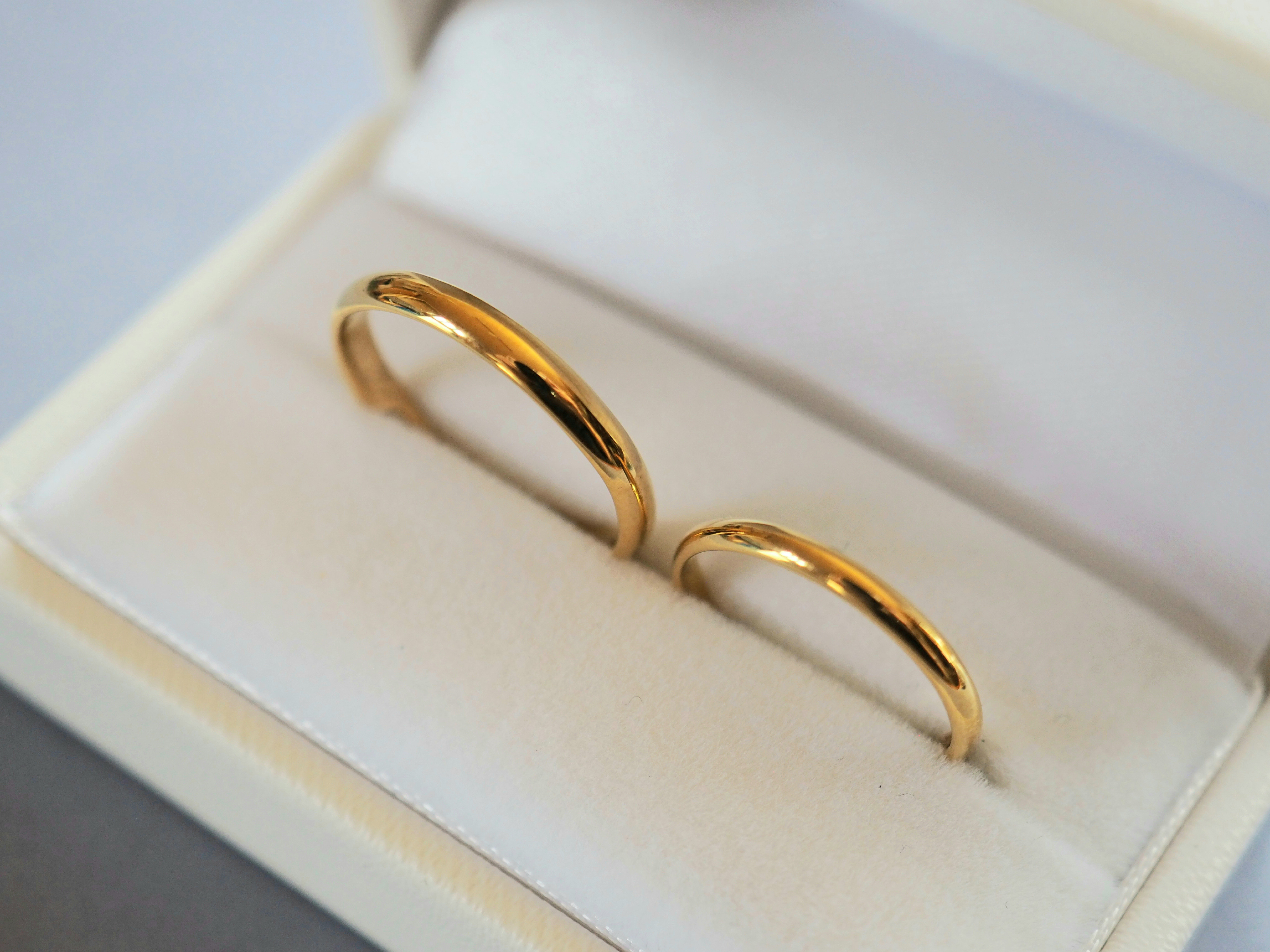 K18 つや消し可「結婚指輪」 「ペアリング」 「マリッジリング」「ストレート」