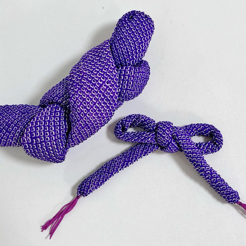 日本髪（鹿の子・ちんころセット）紫 和装小物（帯・半襟） T☆room