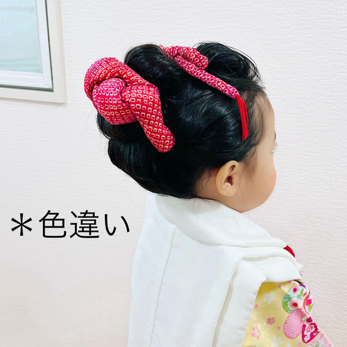 日本髪（鹿の子・ちんころセット）紫 和装小物（帯・半襟） T☆room