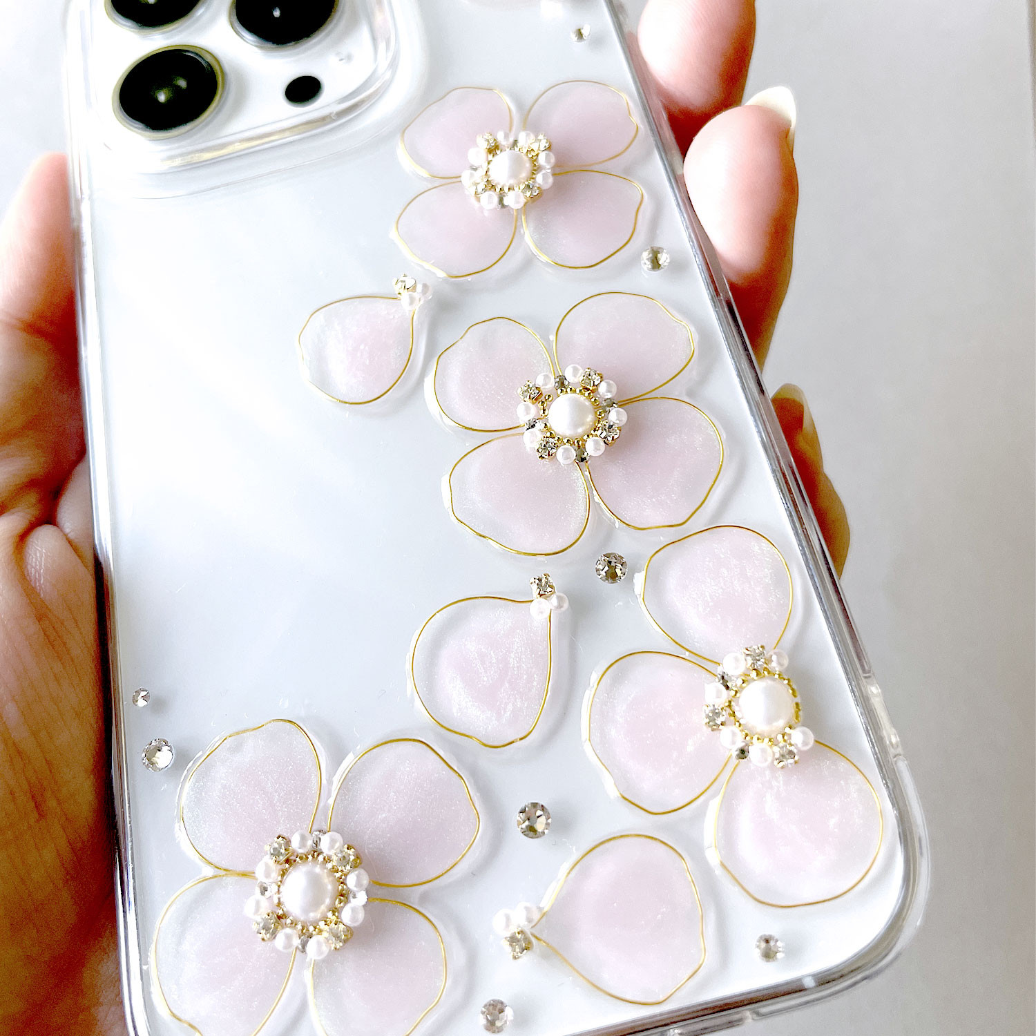 全機種対応❤️ iPhone17pro iPhone16 15 FlowerGarden スマホケース クリア お花