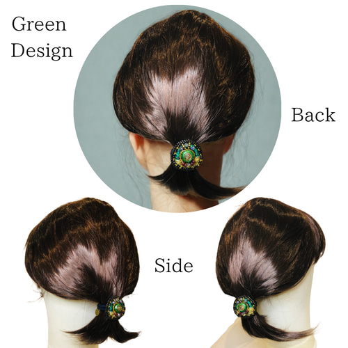 落ち着いた色合いが好きな方‼︎】エスニック ヘアゴム レッド グリーン