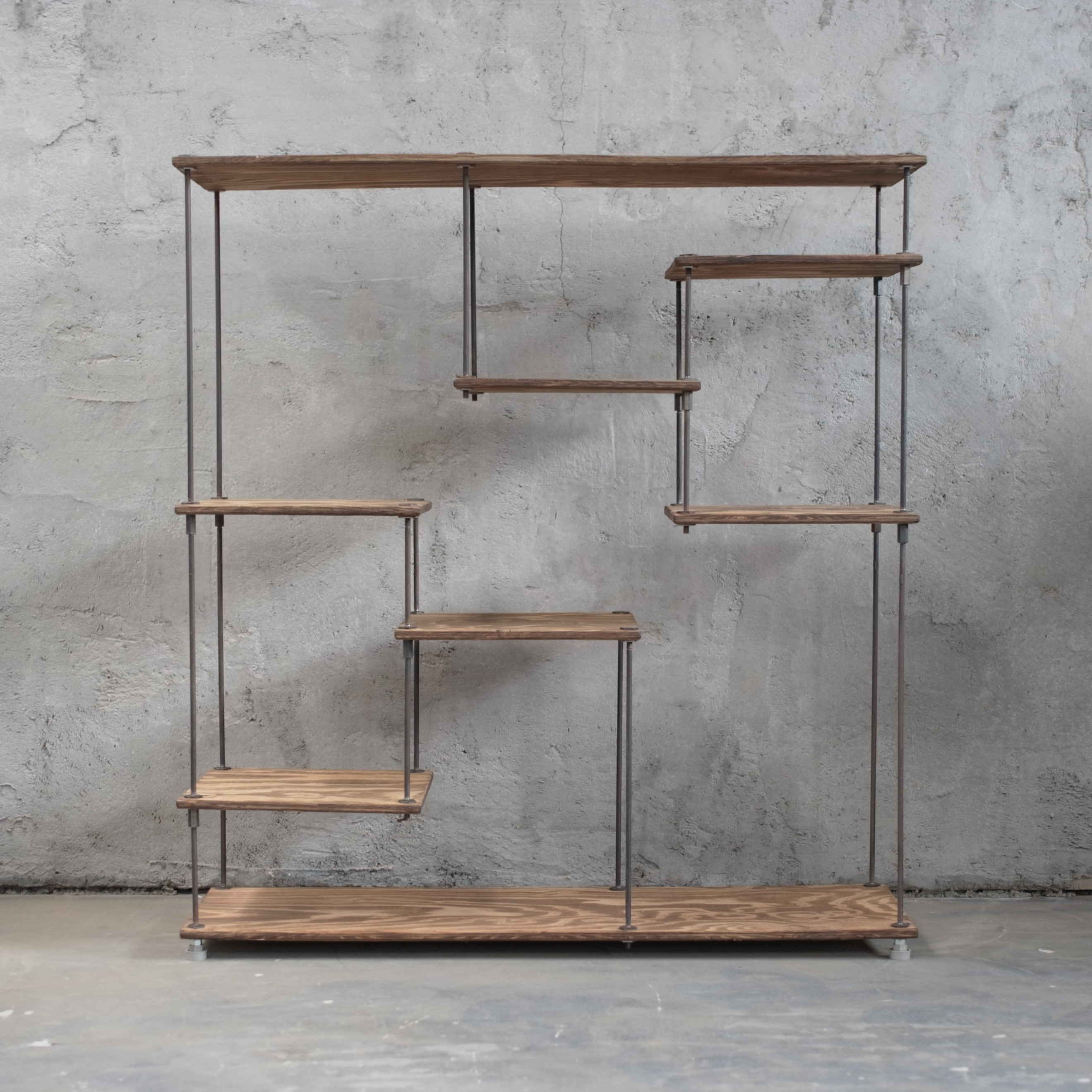 wood iron shelf 985*910*300　オープンシェルフ アイアン 飾り棚 観葉植物棚 木 ディスプレイ