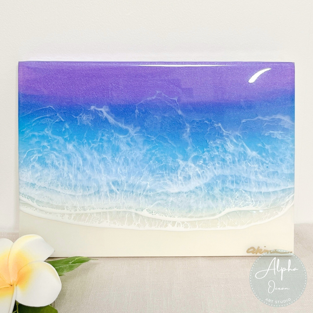 【受注制作品】【マジックアワー】木製パネル A4〜A1、ワイドパネル 海レジンアート