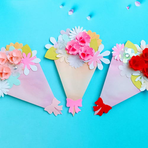 カーネーションのブーケアートピース✾立体ペーパー花束 立体